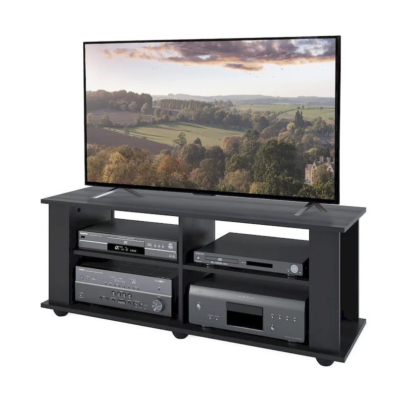Black TV Stand, accommodates TVs up to 55   or 75