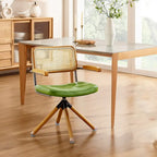 Art Leon Swivel PU Leather and Wooden Accent Chair