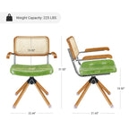 Art Leon Swivel PU Leather and Wooden Accent Chair