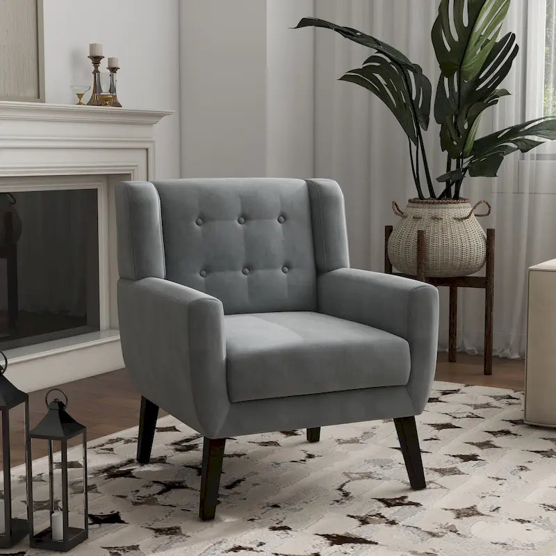 Velvet Accent Chair Living Room Upholstered Armchair