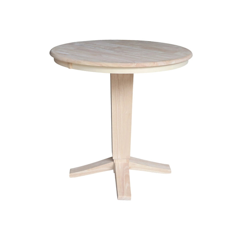 36 in Solid Wood Round Top Counter Height Pedestal Dining Table