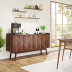55 inch Buffet Cabinet Kitchen Sideboard Buffet Table Coffee Bar with Storage and Doors for Dining Room Living Room Entryway