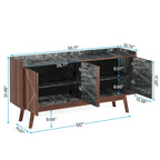 55 inch Buffet Cabinet Kitchen Sideboard Buffet Table Coffee Bar with Storage and Doors for Dining Room Living Room Entryway