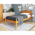 100% Solid Wood Reston Twin Size Panel Headboard Platform Bed by Palace Imports