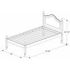100% Solid Wood Reston Twin Size Panel Headboard Platform Bed by Palace Imports
