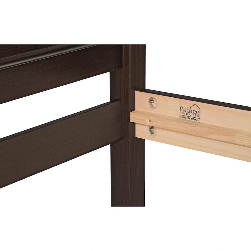 100% Solid Wood Reston Twin Size Panel Headboard Platform Bed by Palace Imports