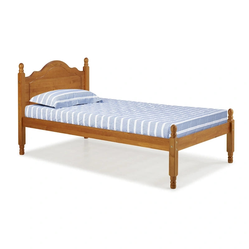 100% Solid Wood Reston Twin Size Panel Headboard Platform Bed by Palace Imports