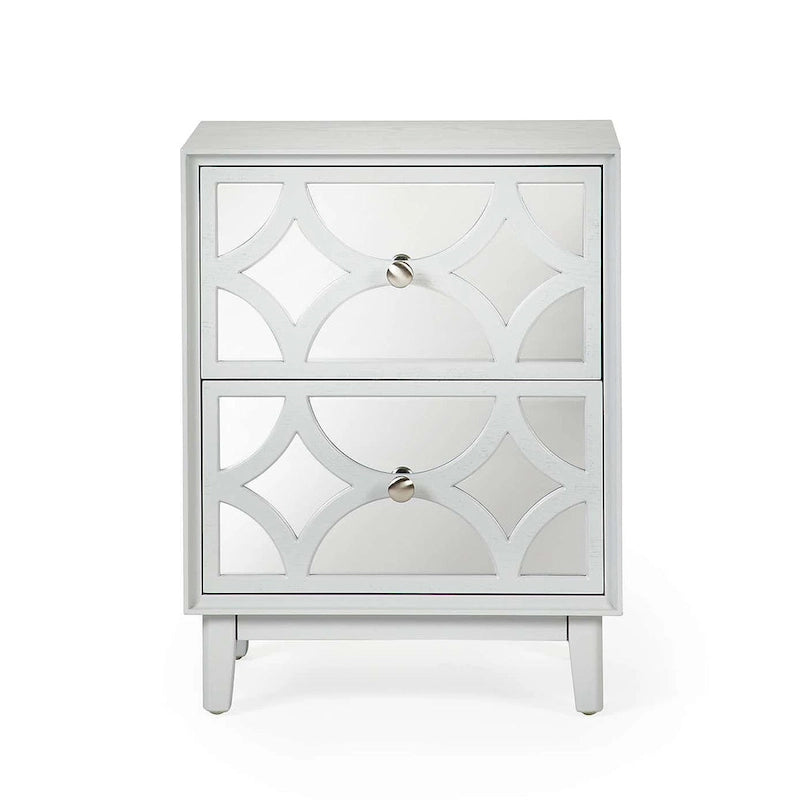 COZAYH Contemporary Mirror Front Nightstand, Modern Dresser for Bedroom, Living Room, Entryway