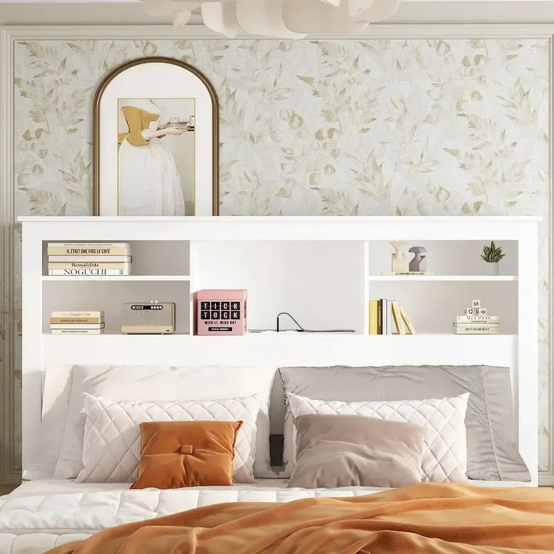 65  W x 43  H Bookcase Headboard With Light