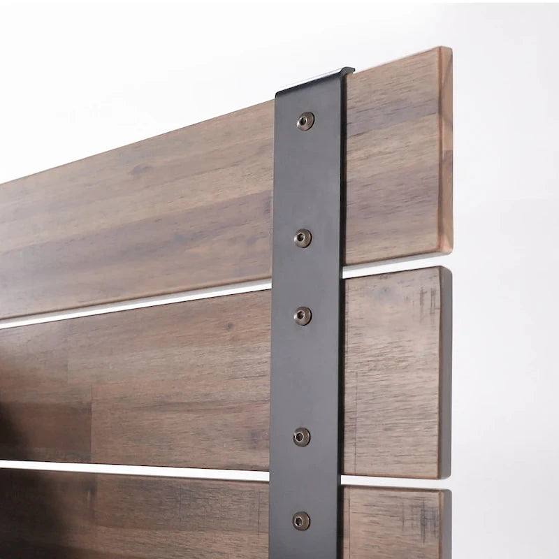 Priage by ZINUS Brown Metal and Wood Platform Bed Frame