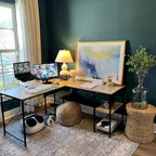 95.2 Inch L Shaped Desk with Shelves Home Office Computer Desk