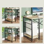 95.2 Inch L Shaped Desk with Shelves Home Office Computer Desk