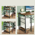 95.2 Inch L Shaped Desk with Shelves Home Office Computer Desk