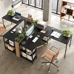 95.2 Inch L Shaped Desk with Shelves Home Office Computer Desk