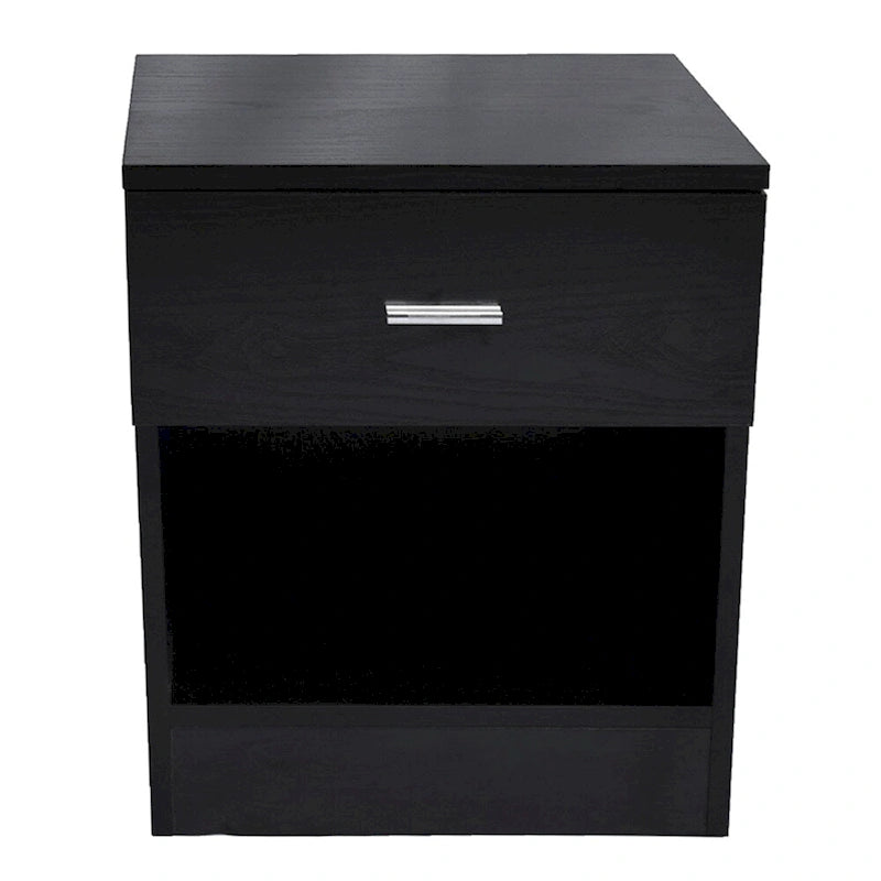 1-Drawer Metal Handle Bedside Cabinet Night Table White