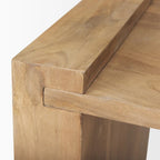 Athelia Light Brown Solid Wood Square Accent Table