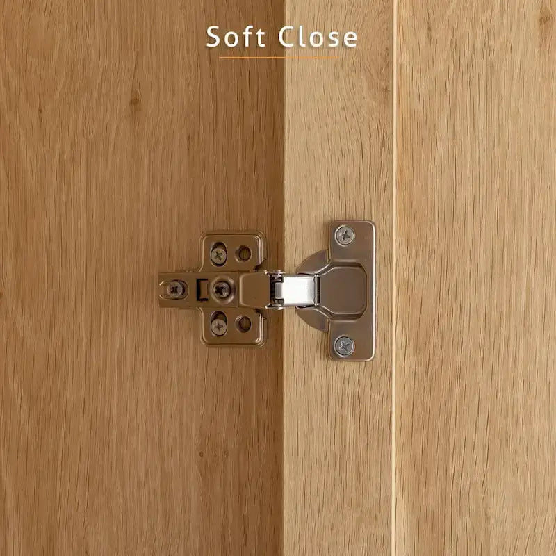 110  W Rattan Style Family Wardrobe Armoire Closet Storage Set - N/A