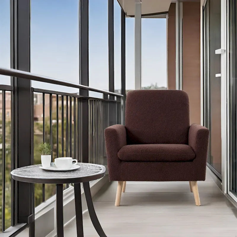 Mid-century Modern Chair Durable Wood frame Accent Chairs for Living Room Reading Chair with armrest