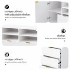 4-Piece Entertainment Wall Unit with 13 Shelves, 8 Drawers, and 2 Cabinets