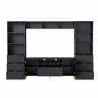 4-Piece Entertainment Wall Unit with 13 Shelves, 8 Drawers, and 2 Cabinets