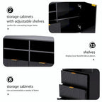 4-Piece Entertainment Wall Unit with 13 Shelves, 8 Drawers, and 2 Cabinets