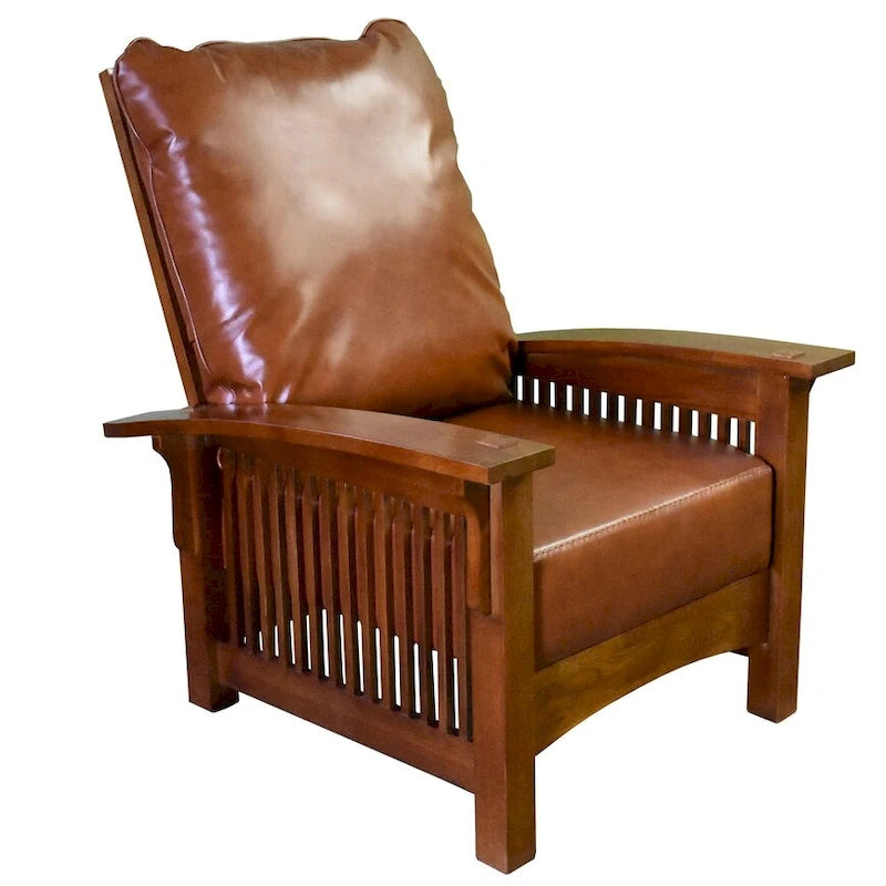 Preorder Craftsman / Mission Leather And Oak Morris Chair