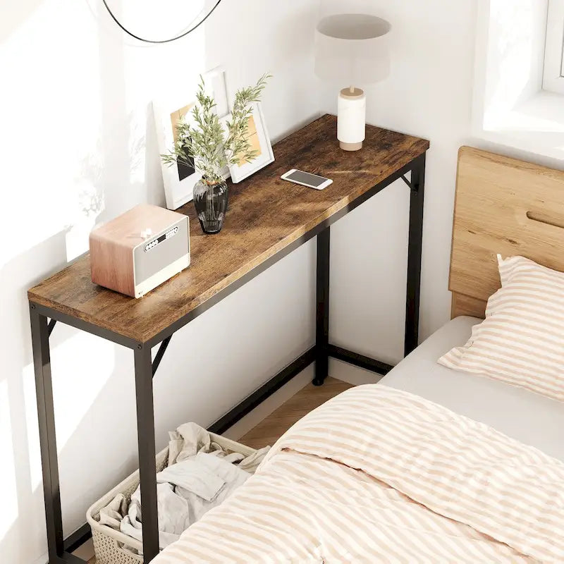 Narrow Console Table Sofa Table Industrial Hallway Table for Entryway
