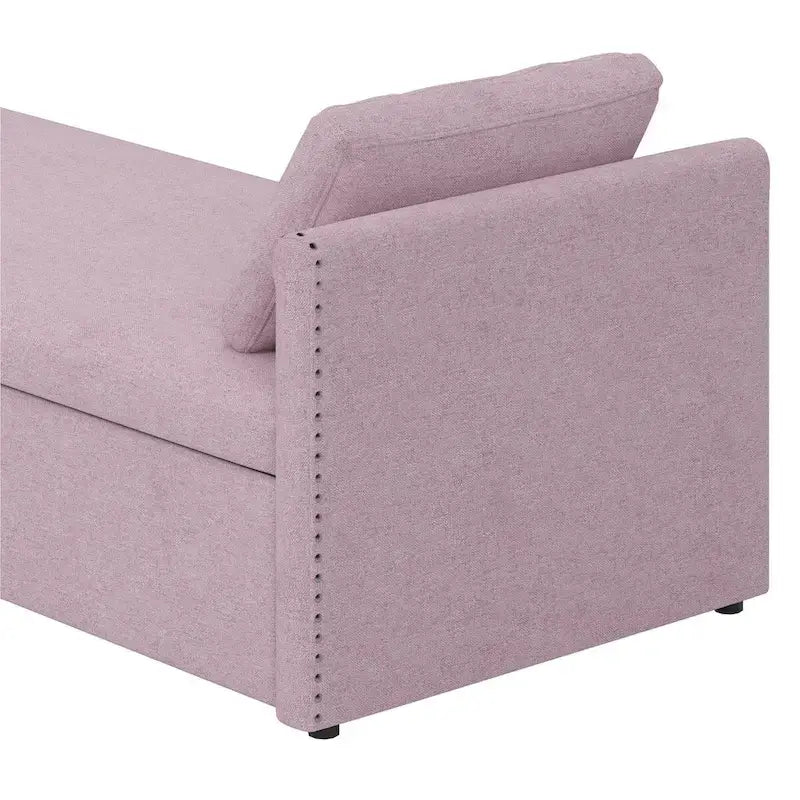 Modern Upholstered Chaise Lounger Daybed Small Single Daybed with 2 Drawers for Living Rooms