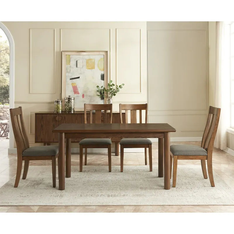 60  Rectangular Dining Table for 6 Person,Kitchen Table,Wooden Dinner Room Table with Solid Wood Legs,Ultra Easy to Assemble