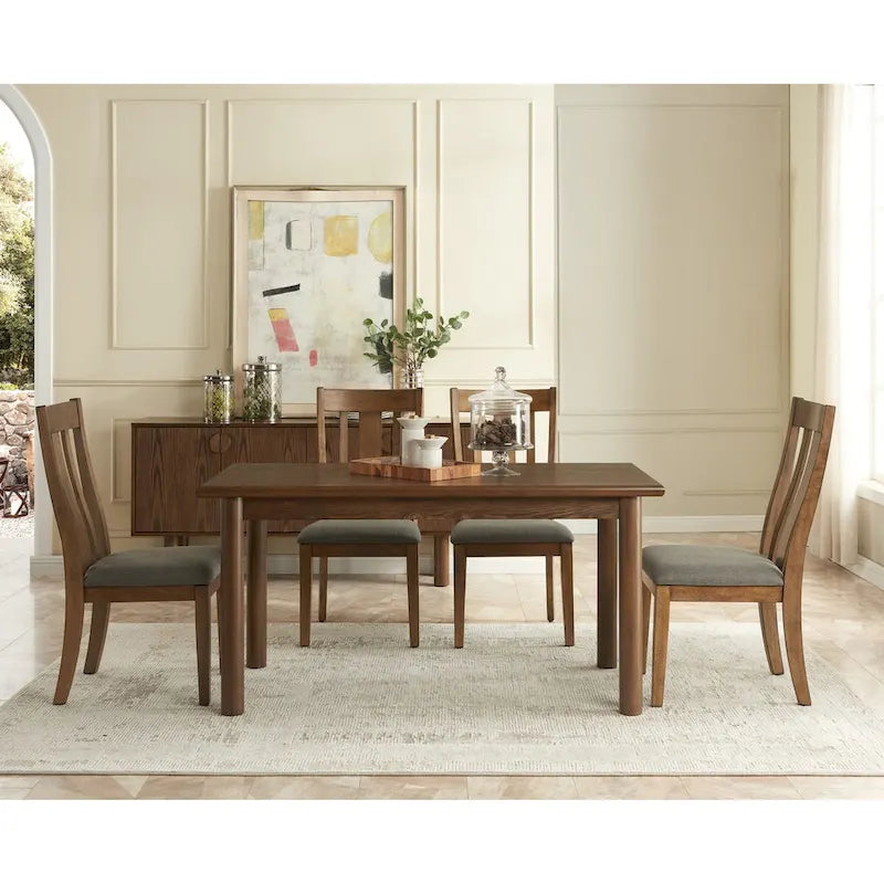 60  Rectangular Dining Table for 6 Person,Kitchen Table,Wooden Dinner Room Table with Solid Wood Legs,Ultra Easy to Assemble