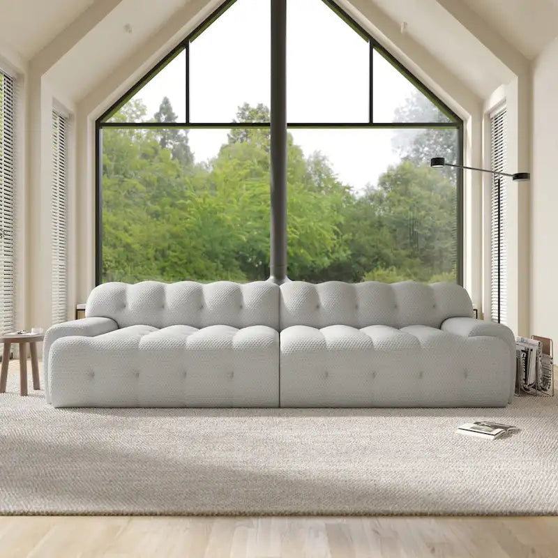 102.4   Cloud Sofa Couch3-seater Upholstered 3D Textile Material Sectional Sofa For Living Room, Apartment