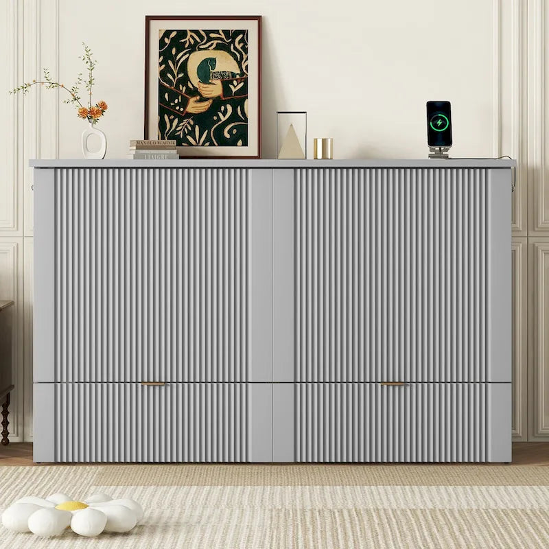 Merax Murphy Bed with drawer and a set of Sockets & USB Ports