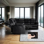 106   Manual Reclining Modular Sectional Couch with 1 Console & 2 Cup Holders, Living Room/Office