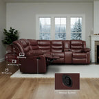 106   Manual Reclining Modular Sectional Couch with 1 Console & 2 Cup Holders, Living Room/Office
