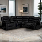 106   Manual Reclining Modular Sectional Couch with 1 Console & 2 Cup Holders, Living Room/Office