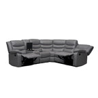 106   Manual Reclining Modular Sectional Couch with 1 Console & 2 Cup Holders, Living Room/Office