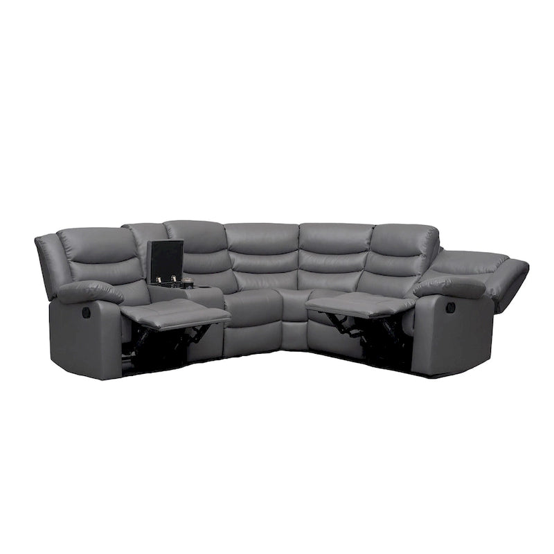 106   Manual Reclining Modular Sectional Couch with 1 Console & 2 Cup Holders, Living Room/Office