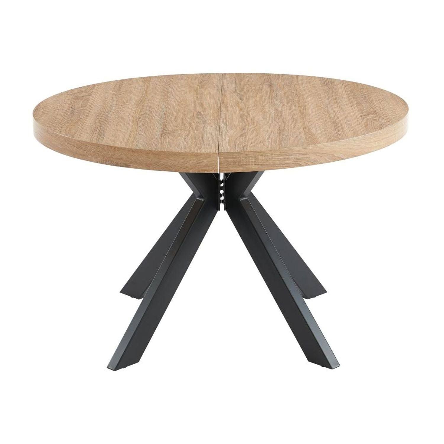 Vente-unique Extendable Dining Table for 4 to 8 People in MDF and Steel