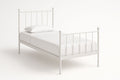 Single bed in white metal 200x90 cm