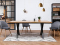 BOBOCHIC Orsay Dining Table in Solid Mango Wood and Black Metal Legs