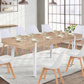 ID Market Extendable Rectangular Dining Table Austria 6-10 Person Wooden Hairpin Legs White 160-200 cm