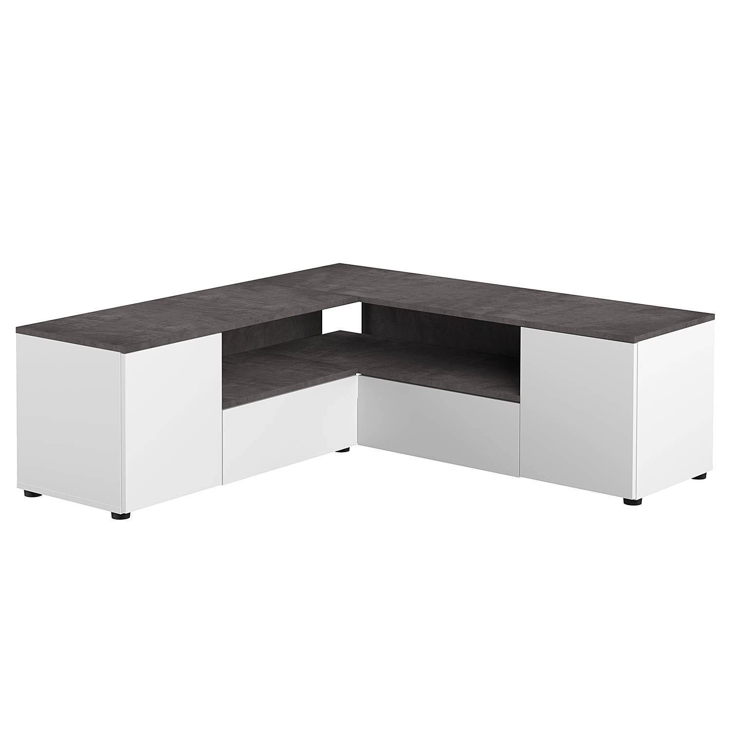 temahome Corner TV Unit 130, Coated Chipboard, Imitation Finish, 130 x 40 x 46cm