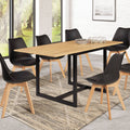 id market Detroit Extendable Rectangular Dining Table for 4-8 People, Industrial Design, 80-160 cm
