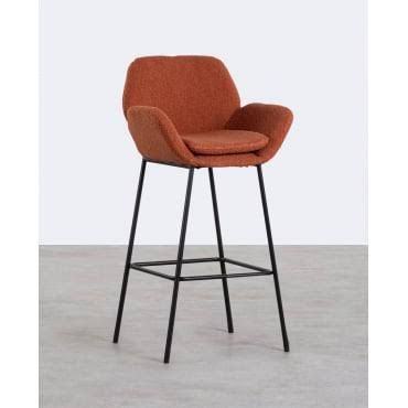 Eider Brown Buckled Metal High Stool (77 cm) - The Masie