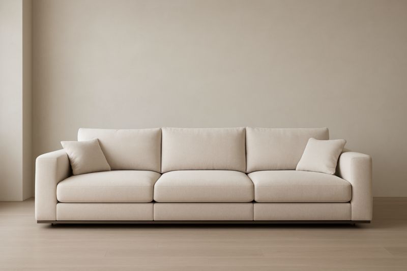 3-Seater Sofa in Beige Fabric, 220×90×85 cm